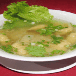 358N - Soupe de nouilles aux raviolis aux crevettes