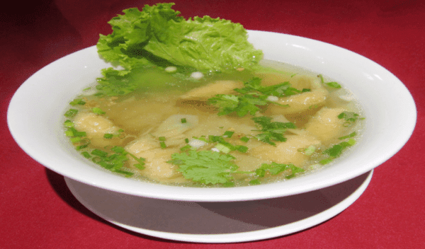 358N - Soupe de nouilles aux raviolis aux crevettes